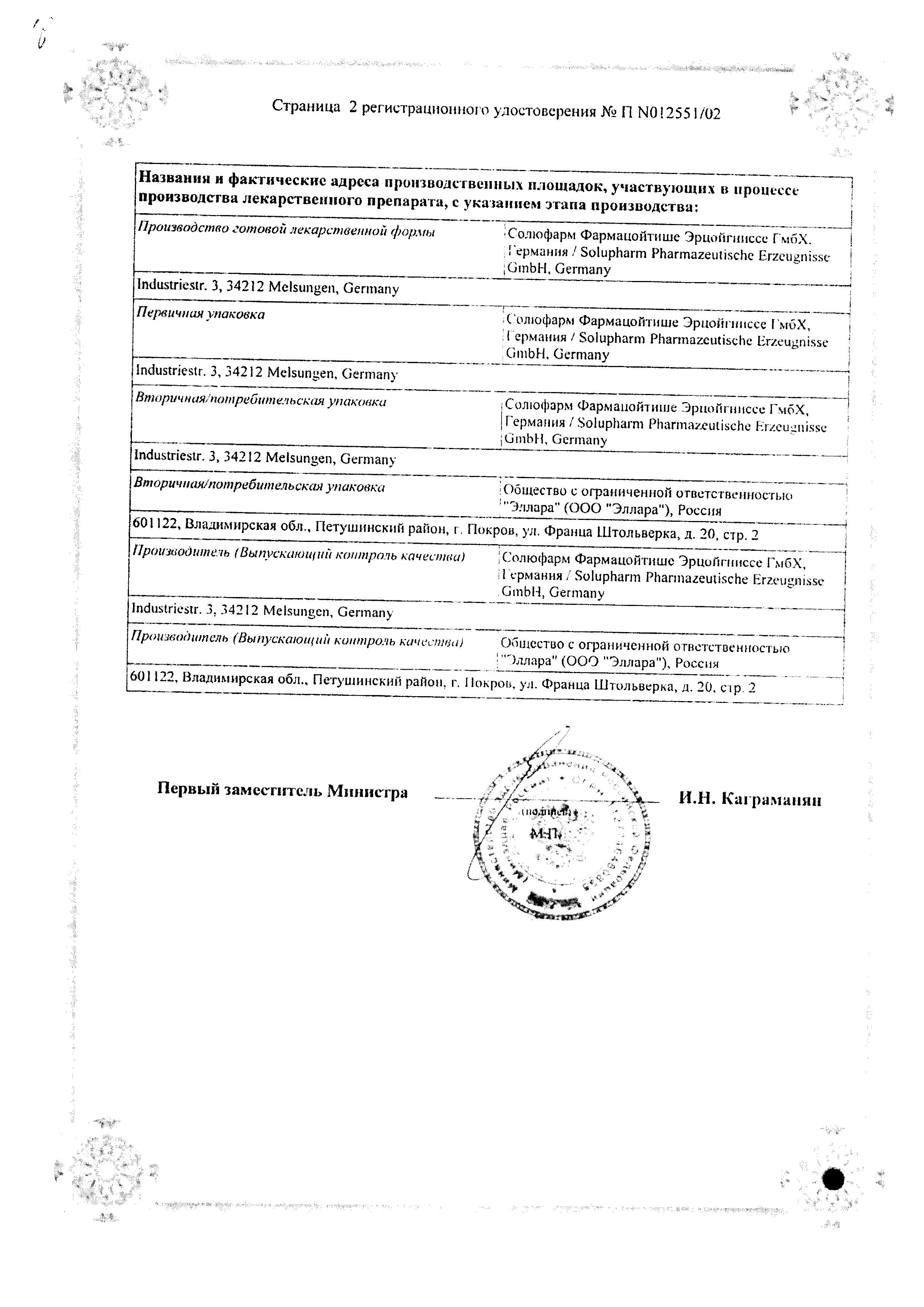 Сертификат Мильгамма