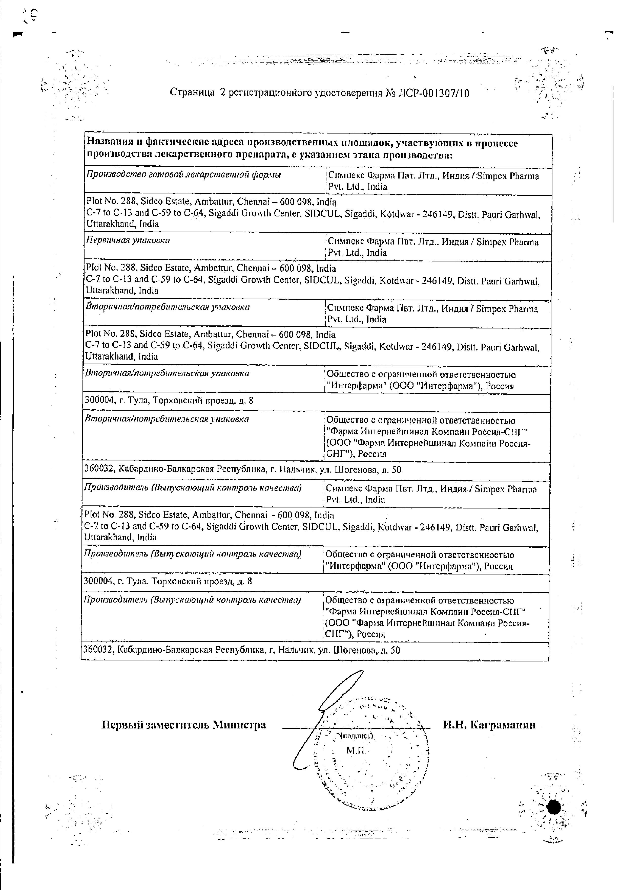 Сертификат Моксарел Сертификат Моксарел