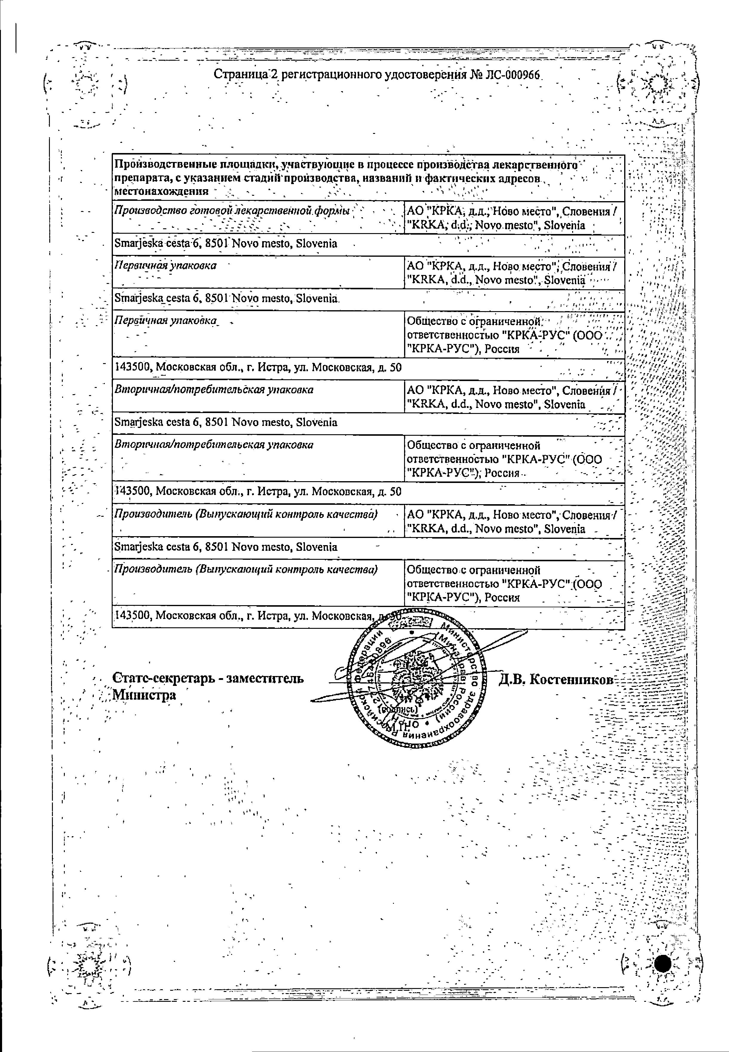 Сертификат Калмирекс Сертификат Калмирекс