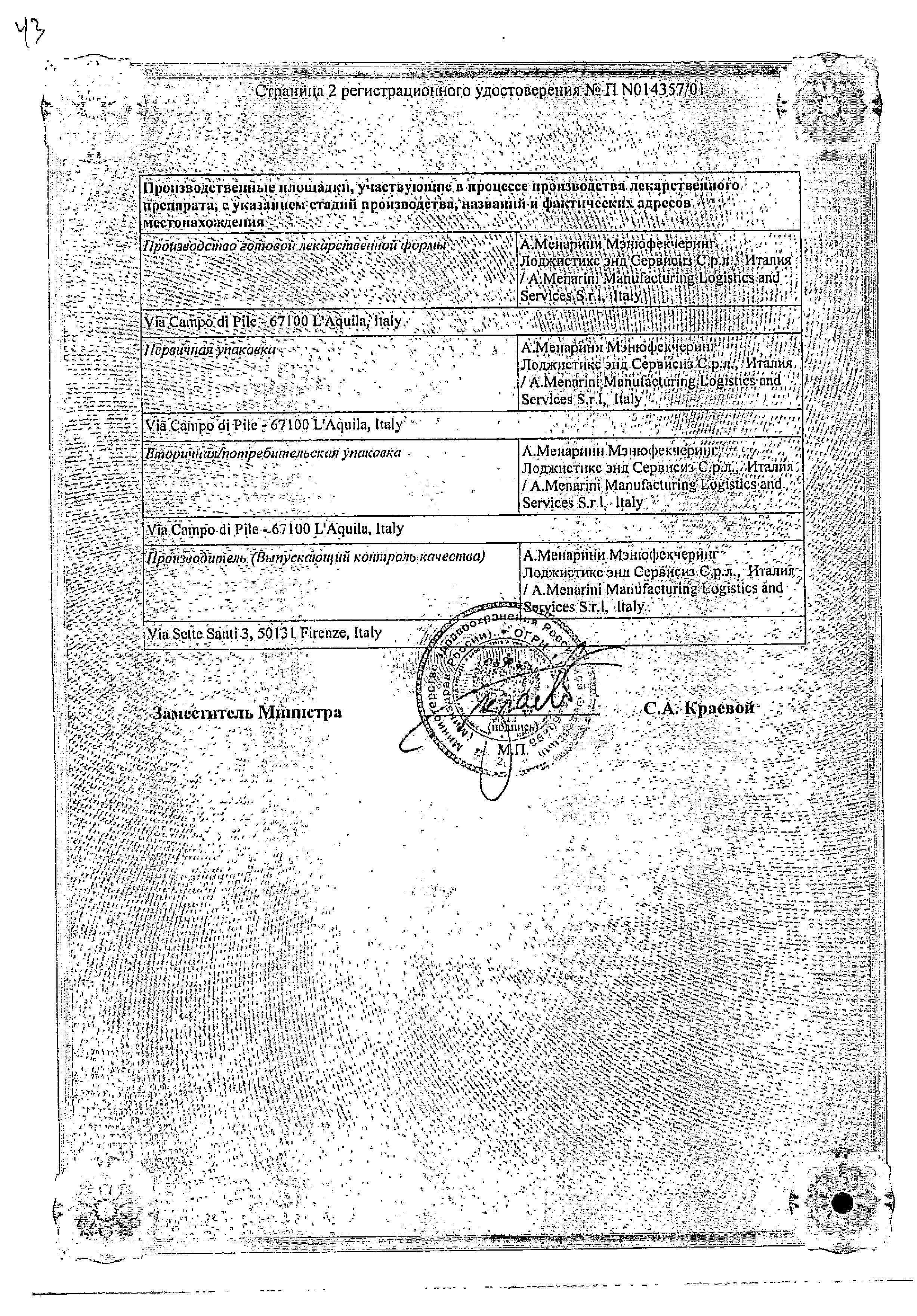 Сертификат на Моночинкве Ретард, капсулы 50 мг, 30 шт.
