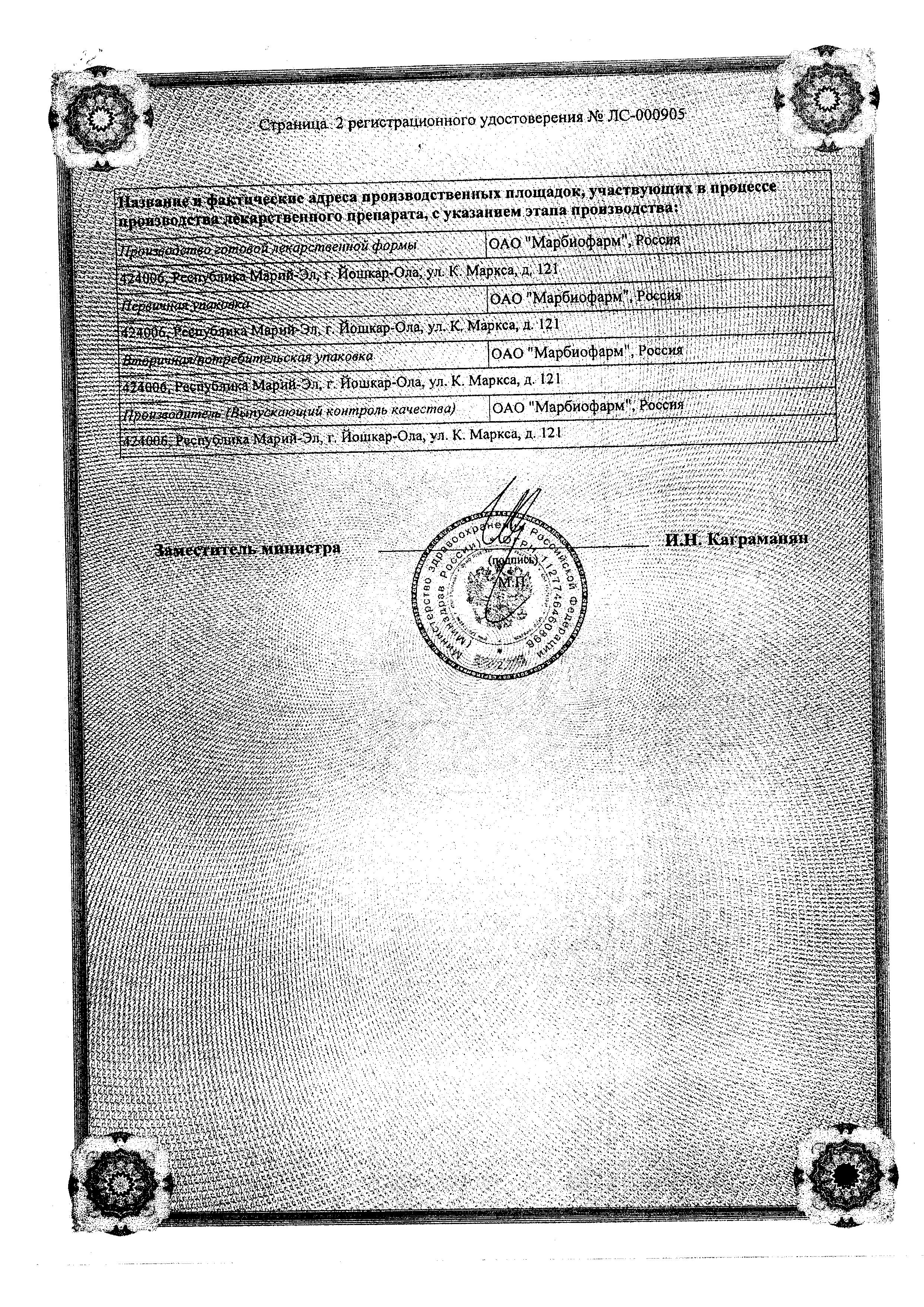 Сертификат Дезлоратадин Сертификат Дезлоратадин