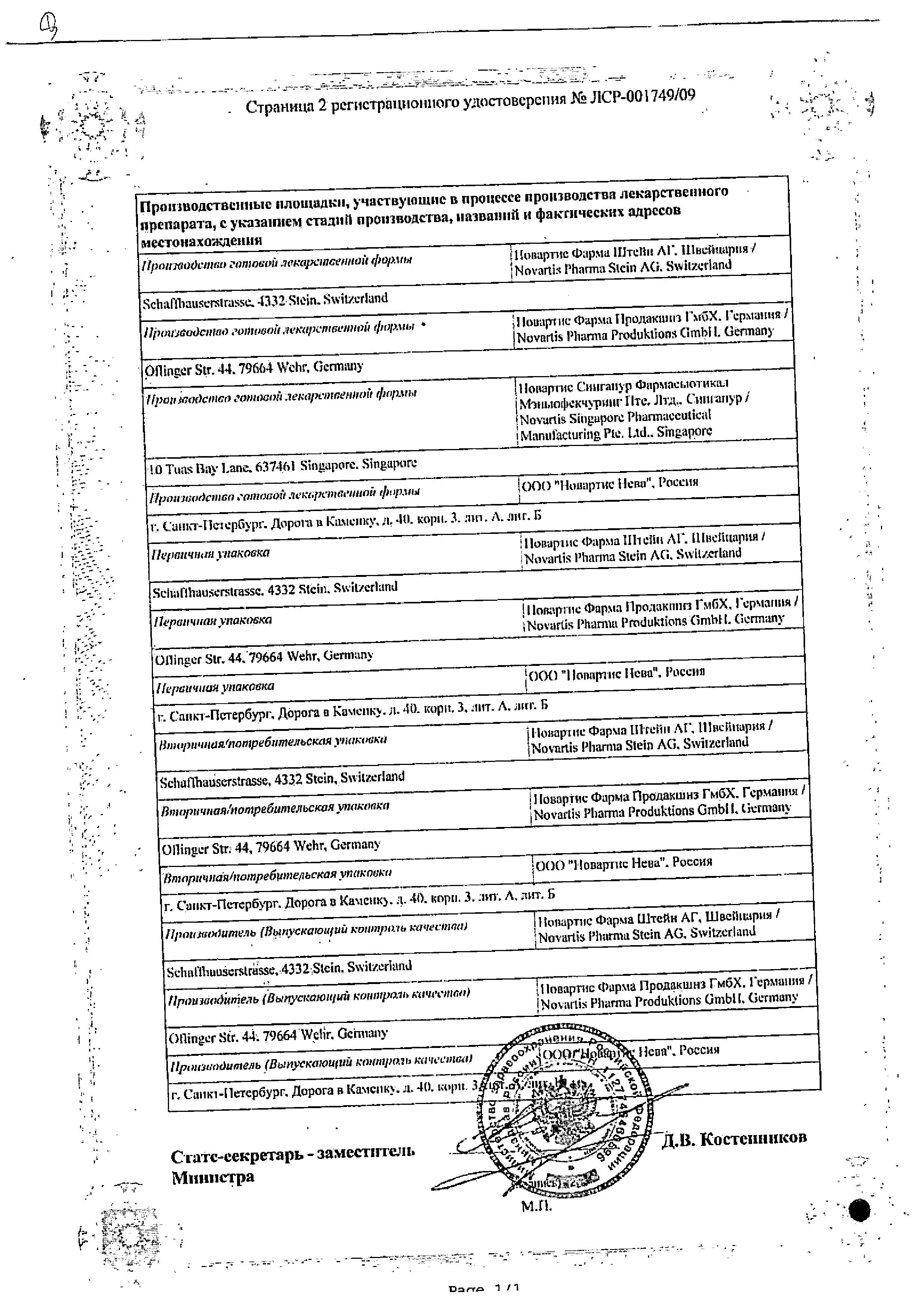 Сертификат на Галвус Мет, таблетки покрыт. плен. об. 50 мг+500 мг, 30 шт.