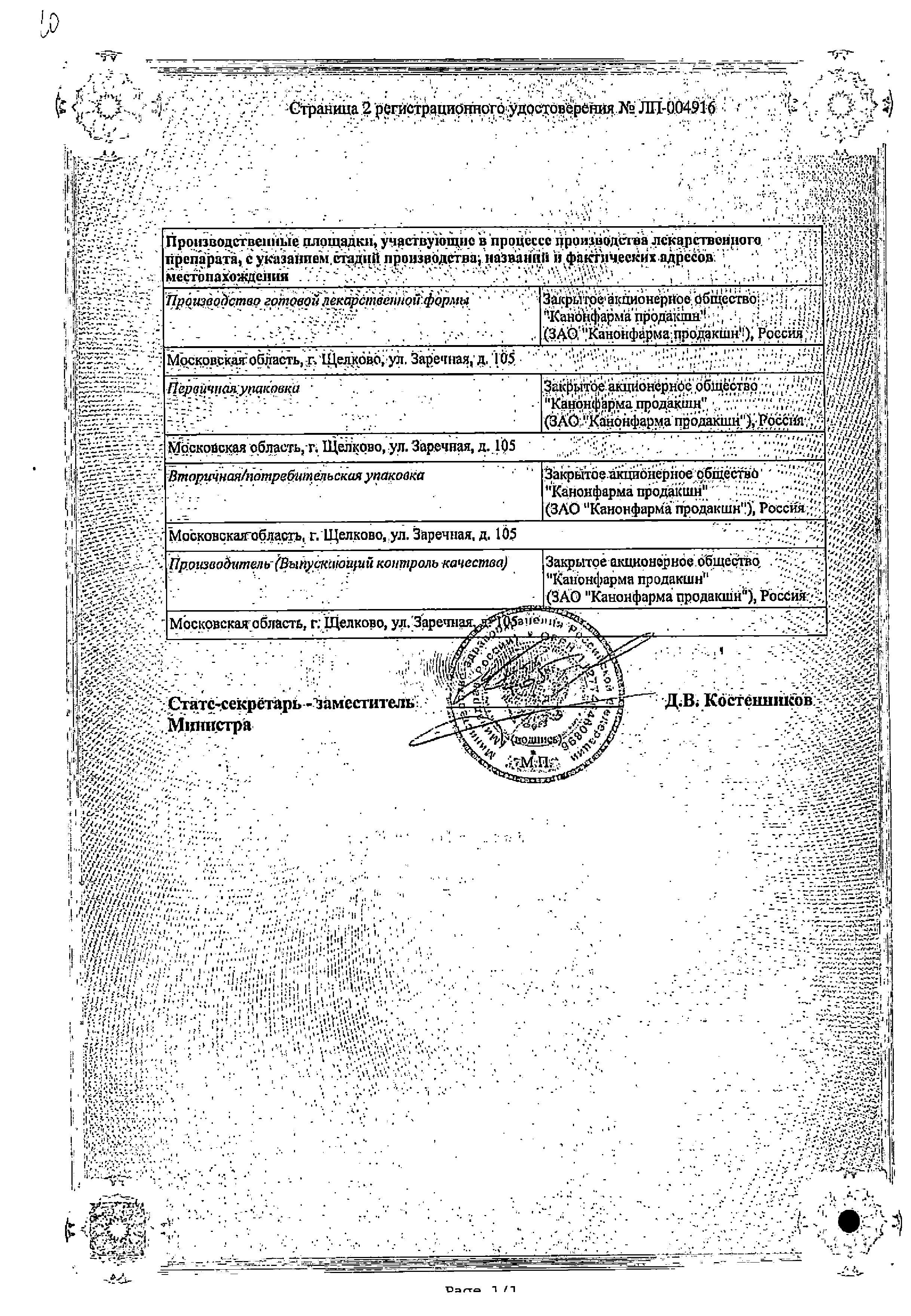 Сертификат Тадалафил