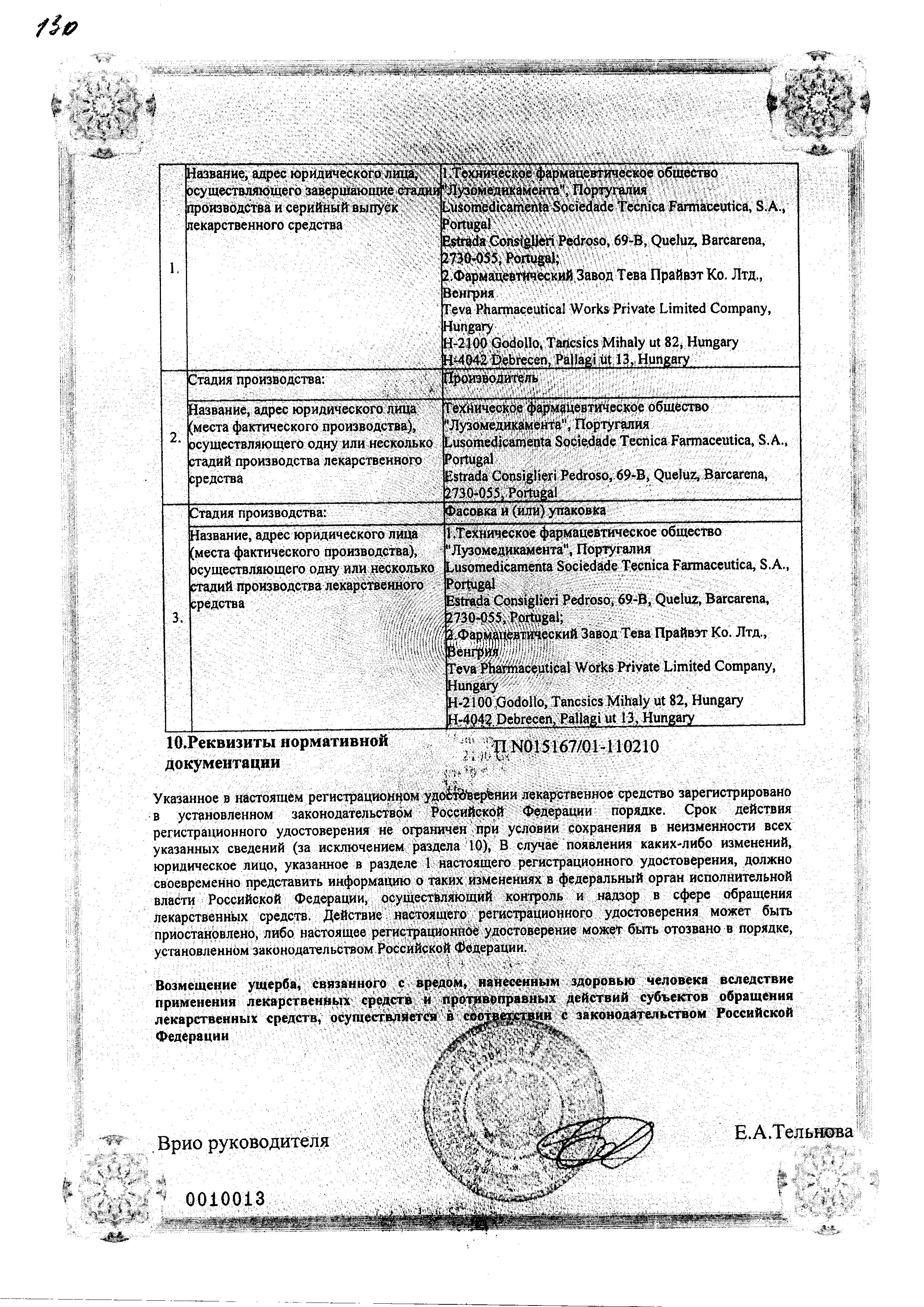 Сертификат Изопринозин Сертификат Изопринозин