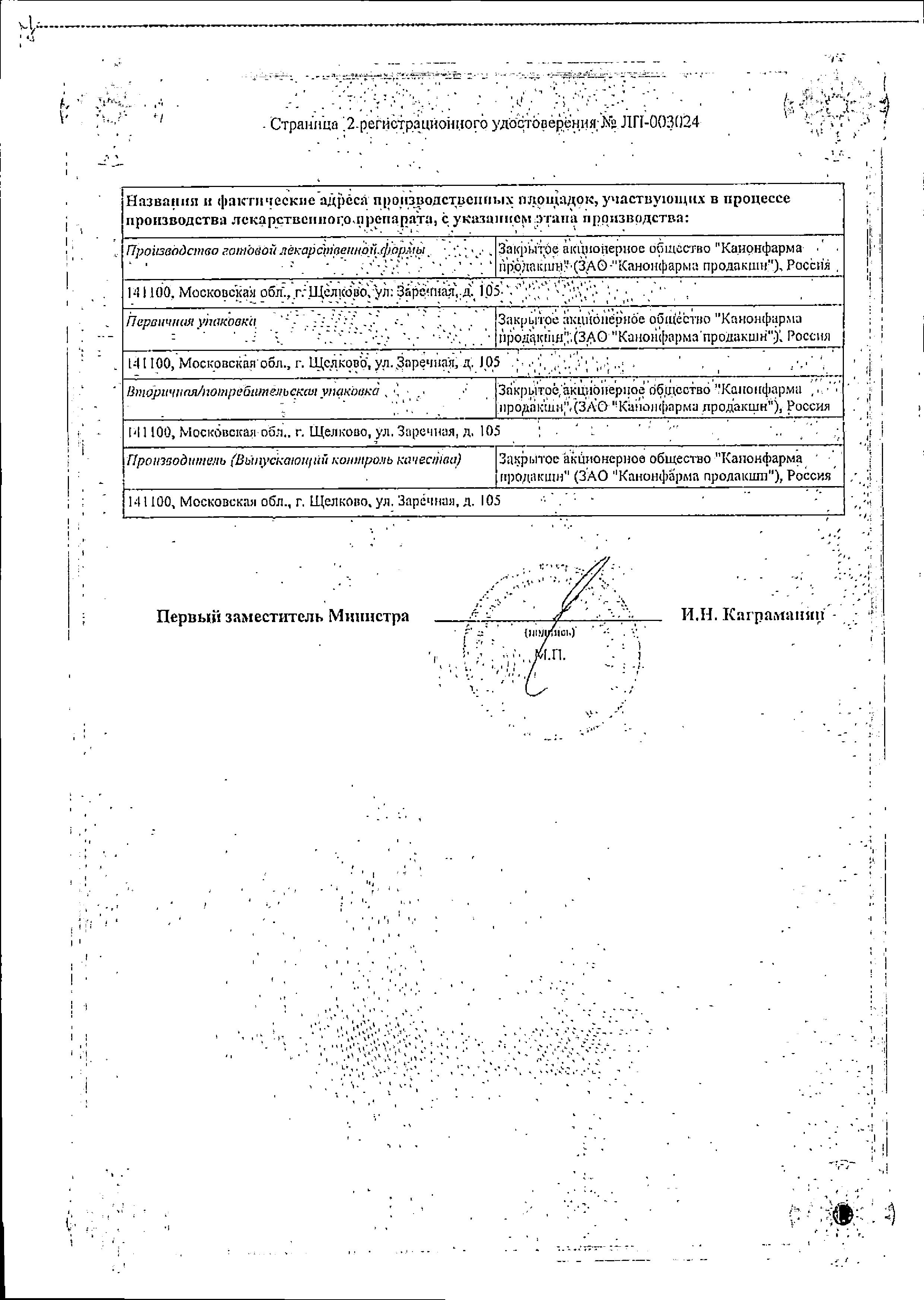 Сертификат на Пантопразол Канон, таблетки покрыт. плен. об. 20 мг, 28 шт. Сертификат на Пантопразол Канон, таблетки покрыт. плен. об. 20 мг, 28 шт.