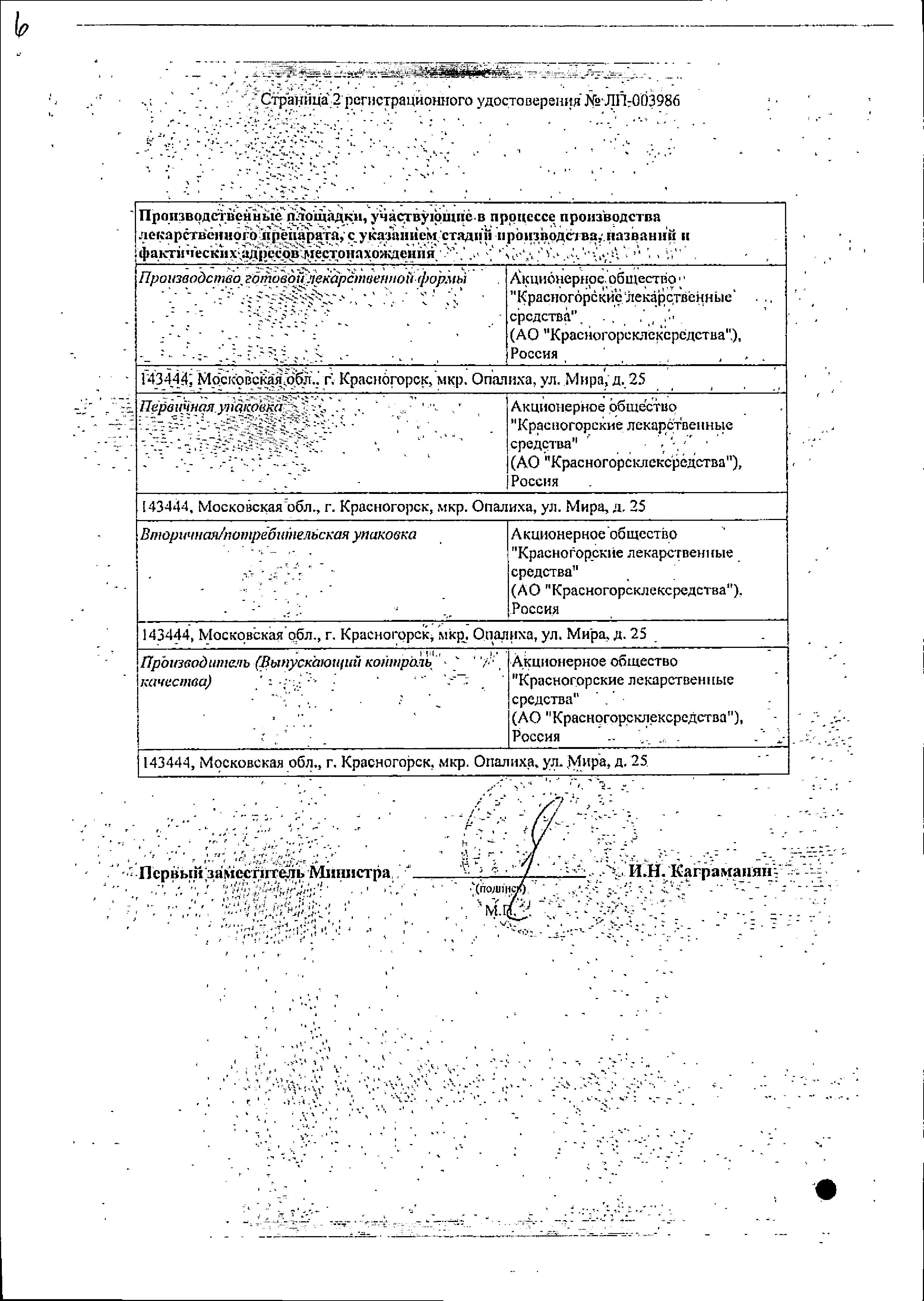 Сертификат Мята перечная