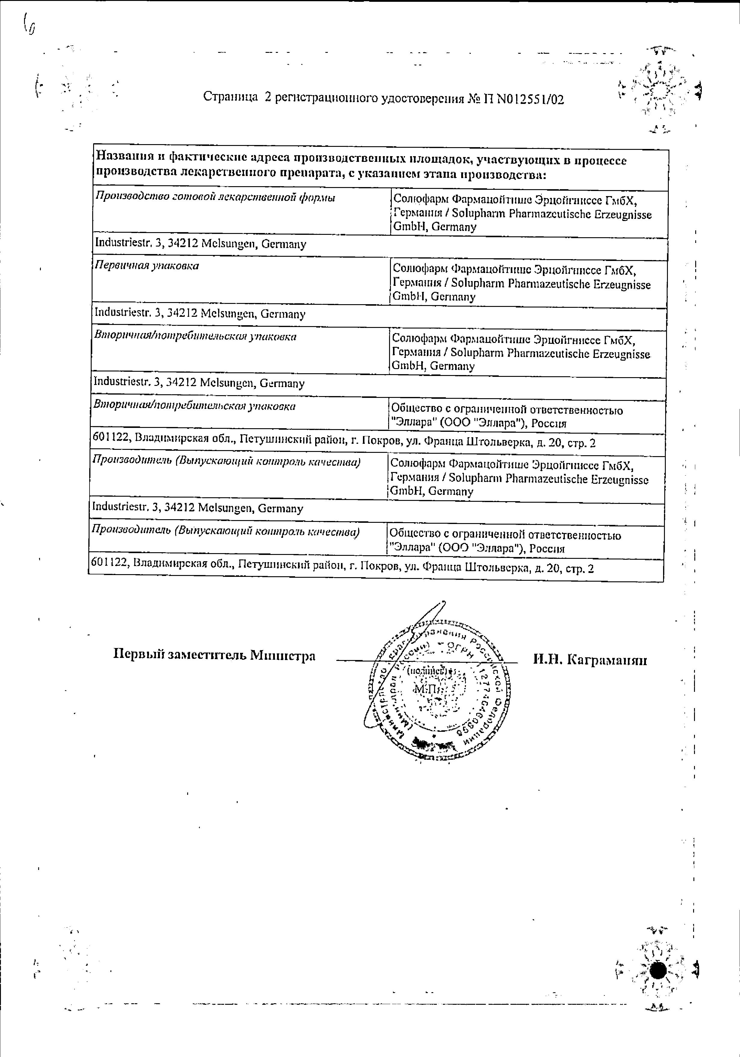 Сертификат Мильгамма