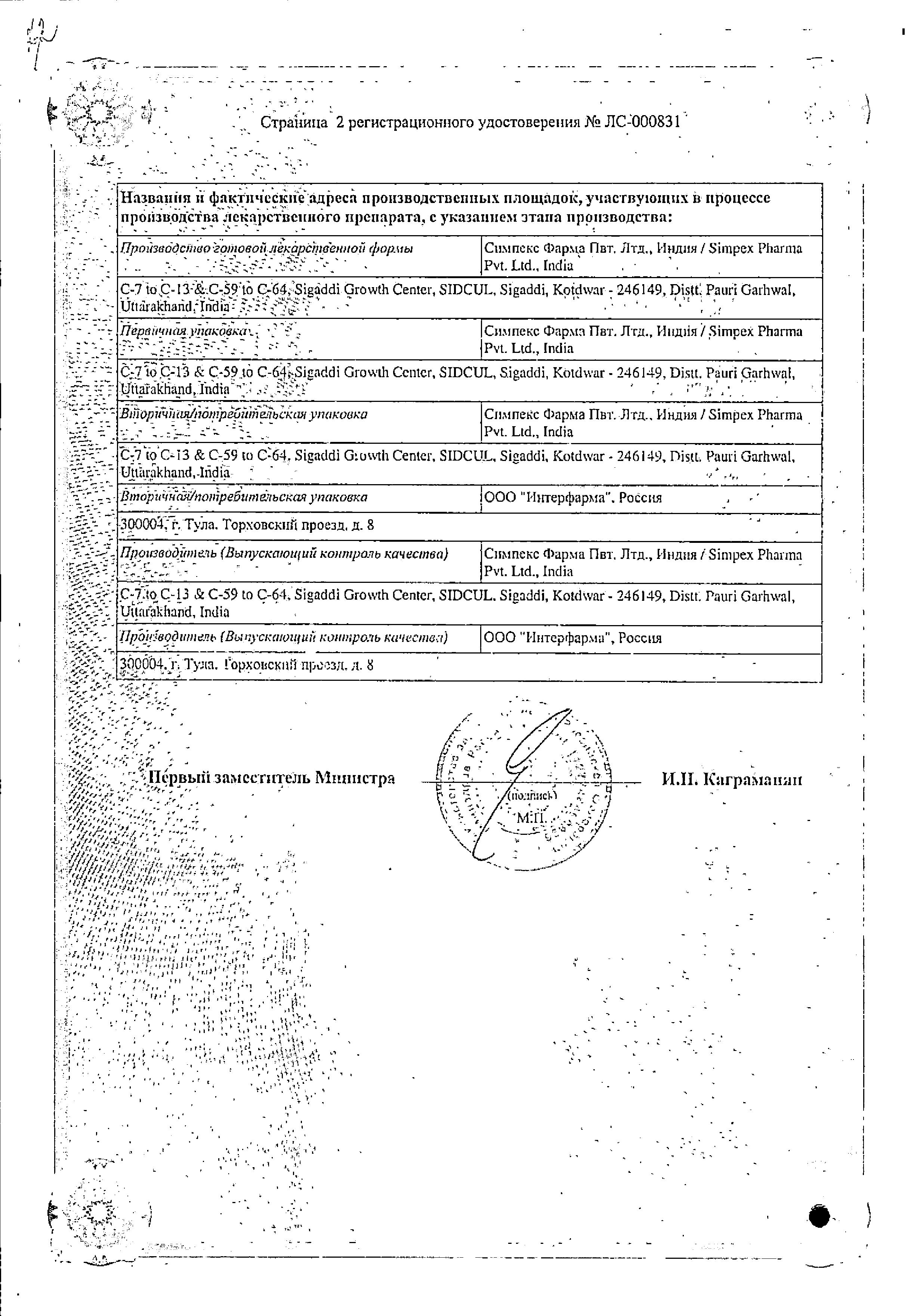 Сертификат на Тизанил, таблетки 2 мг, 30 шт. Сертификат на Тизанил, таблетки 2 мг, 30 шт.