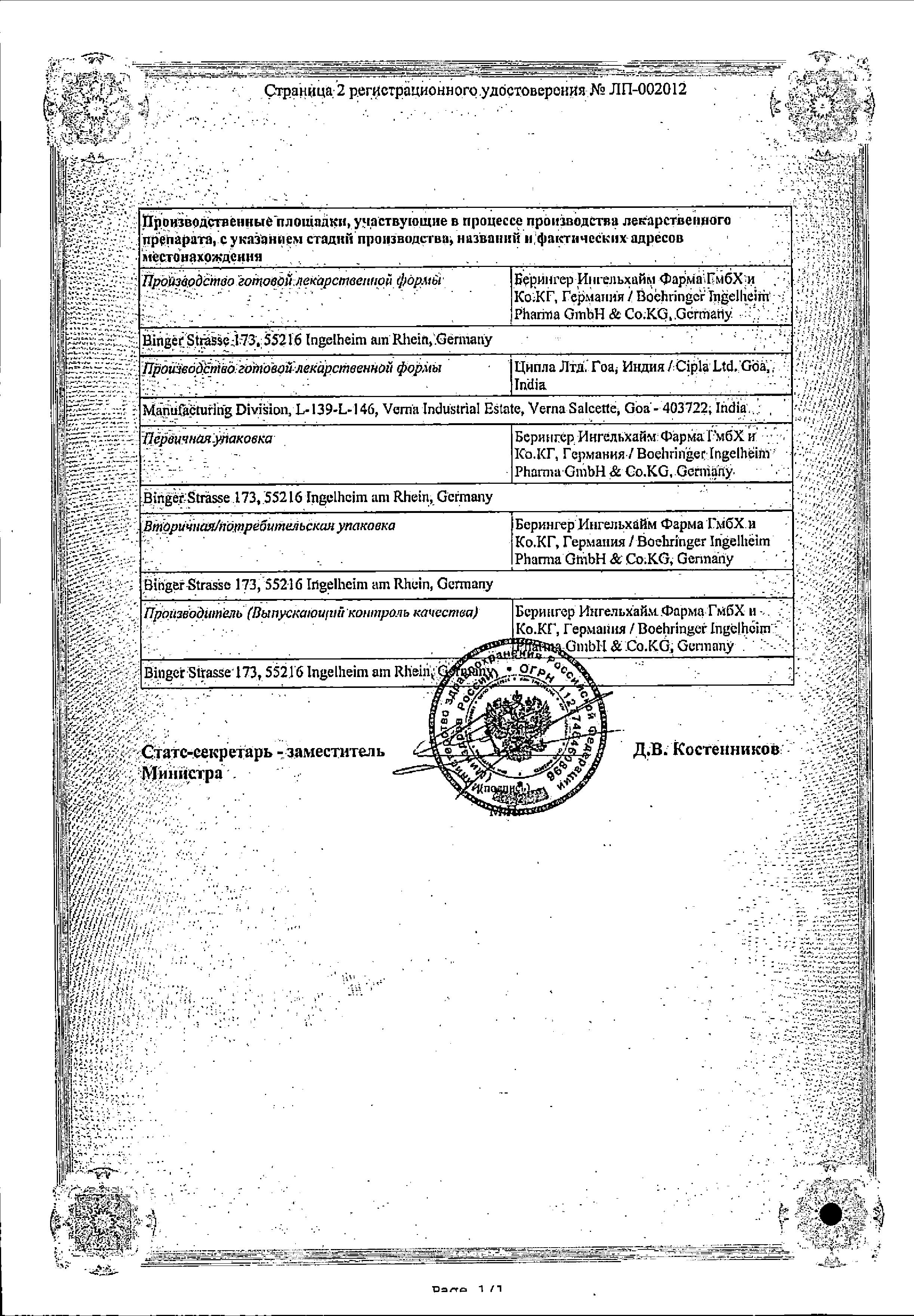 Сертификат Твинста