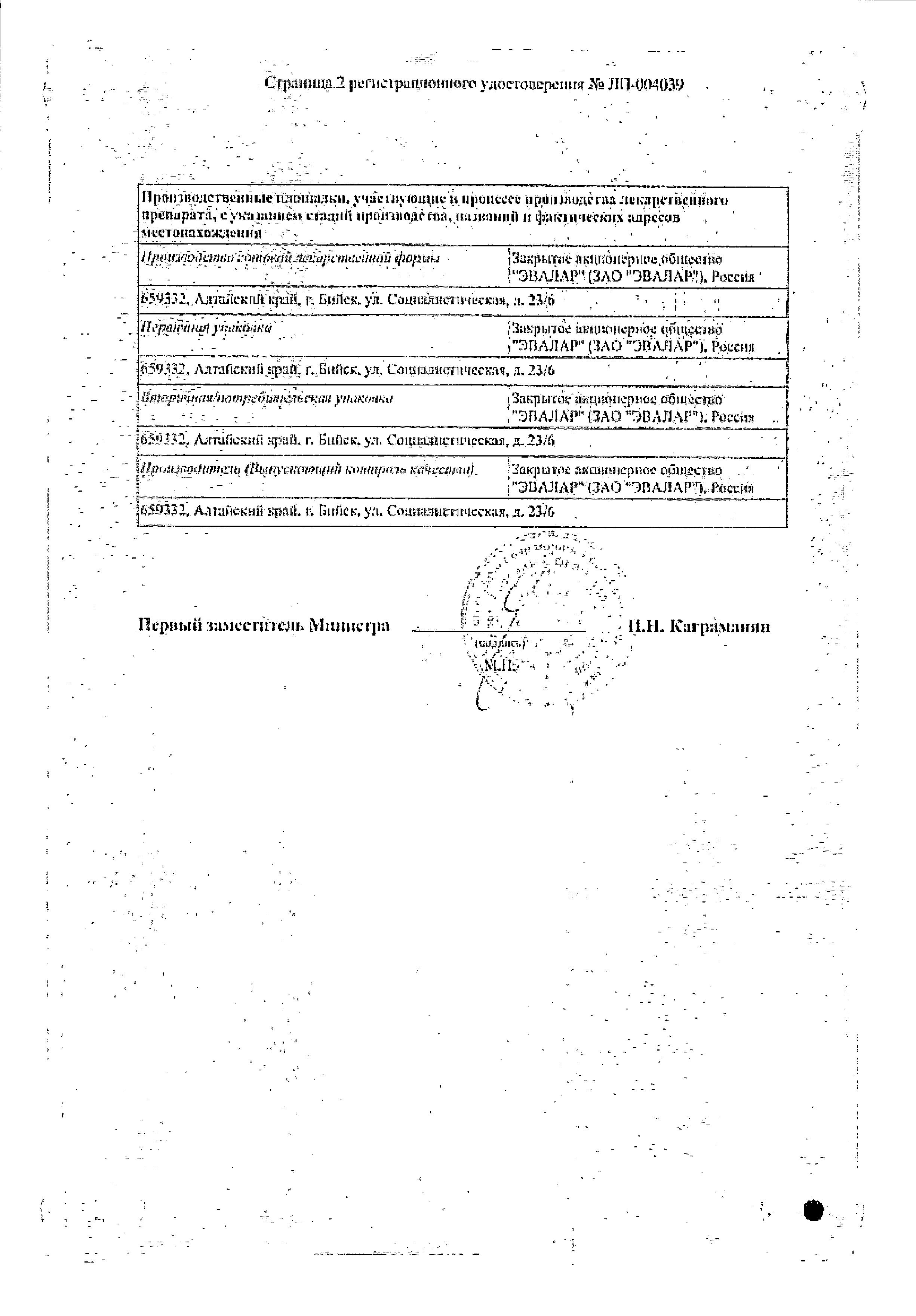 Сертификат Эффекс Силденафил
