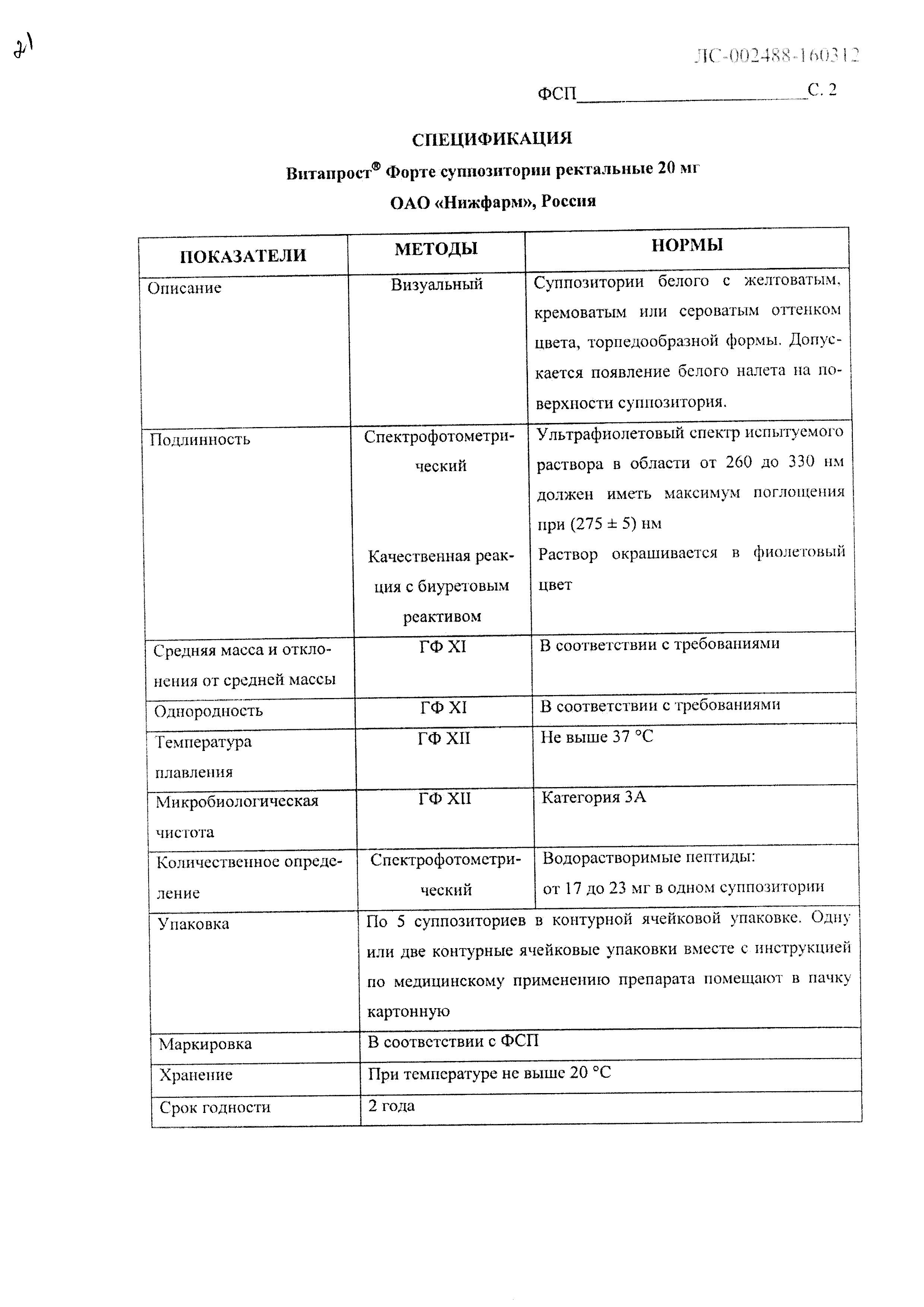 Сертификат на Витапрост Форте, суппозитории ректальные 20 мг, 10 шт. Сертификат на Витапрост Форте, суппозитории ректальные 20 мг, 10 шт.