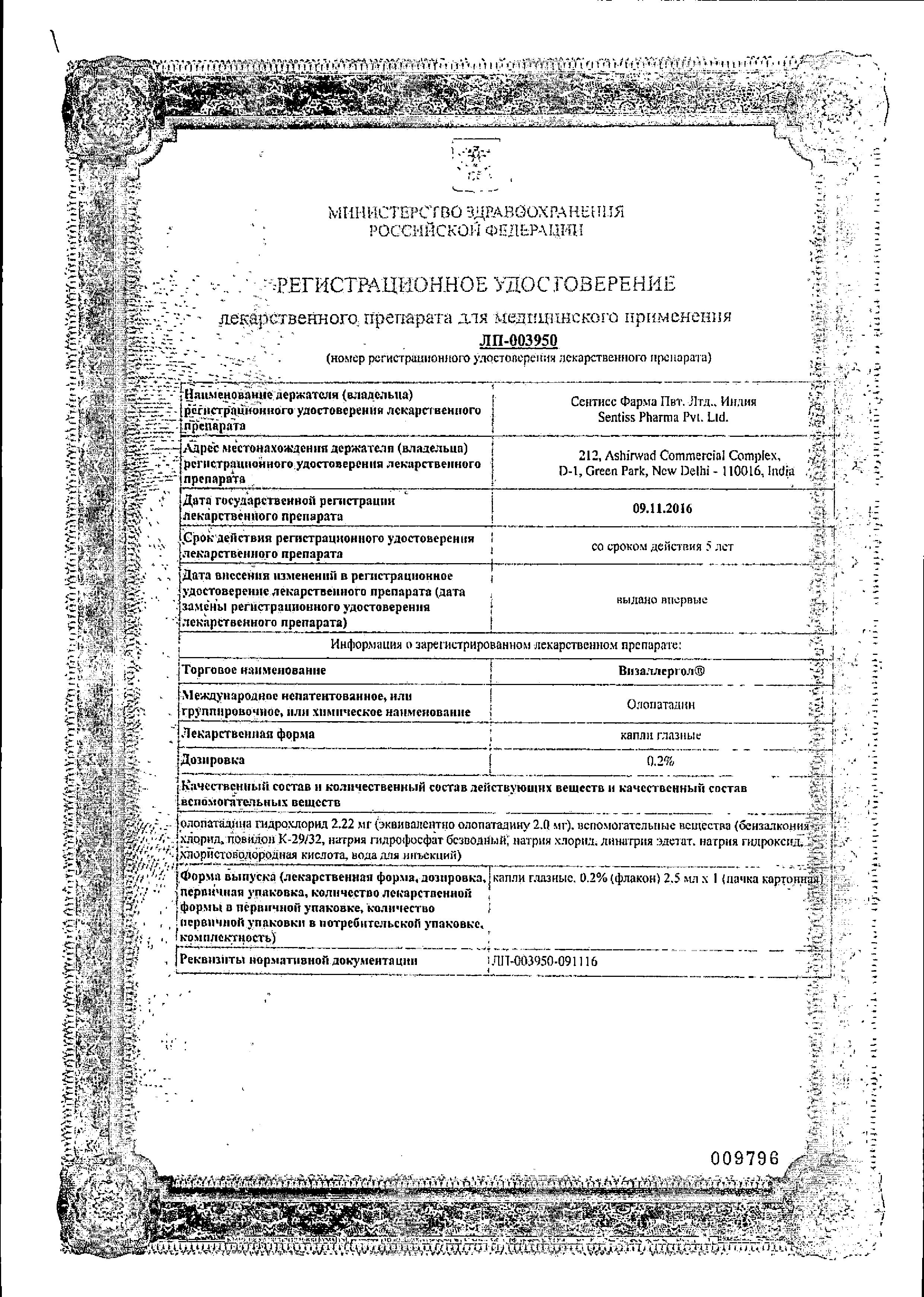 Сертификат Визаллергол