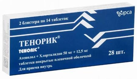 Фото Тенорик, таблетки покрыт. плен. об. 50 мг+12.5 мг, 28 шт.