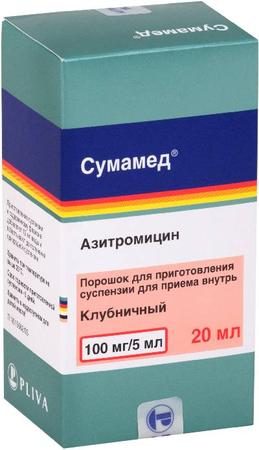 Фото Сумамед, порошок 100 мг/5 мл, 20 мл