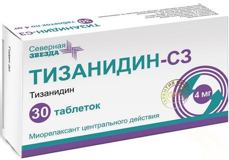 Фото Тизанидин-СЗ, таблетки 4 мг, 30 шт.