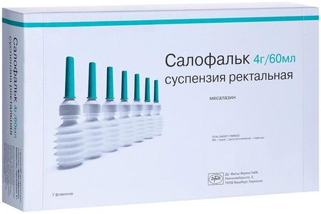 Фото Салофальк, суспензия ректальная 4 г/60мл, 7 шт.