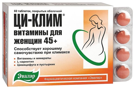 Фото Ци-Клим витамины для женщин 45+, таблетки, 60 шт. Фото Ци-Клим витамины для женщин 45+, таблетки, 60 шт.