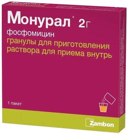 Фото Монурал, гранулы для приготовления раствора, пакетик 2 г, 1 шт.