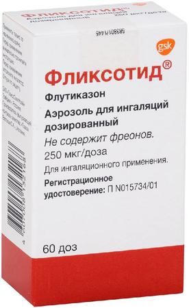 Фото Фликсотид, аэрозоль 250 мкг/доза, 60 доз Фото Фликсотид, аэрозоль 250 мкг/доза, 60 доз