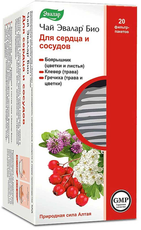 Фото Чай Эвалар Био для сердца и сосудов, пакетики, 20 шт.