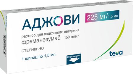 Фото Аджови, раствор 150 мг/мл, 1.5 мл