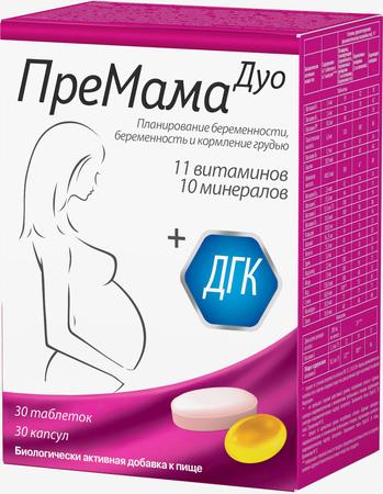 Фото ПреМама Дуо, таблетки + капсулы, 60 шт.