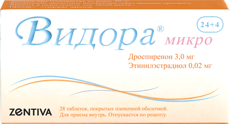 Фото Видора Микро, таблетки покрыт. плен. об. 3 мг+0.02 мг, 28 шт.