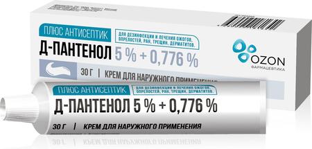 Фото Д-Пантенол Плюс антисептик, крем 5%+0.776%, 30 г Фото Д-Пантенол Плюс антисептик, крем 5%+0.776%, 30 г