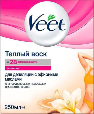 Фото Veet, воск теплый для депиляции с эфирными маслами, 250 мл