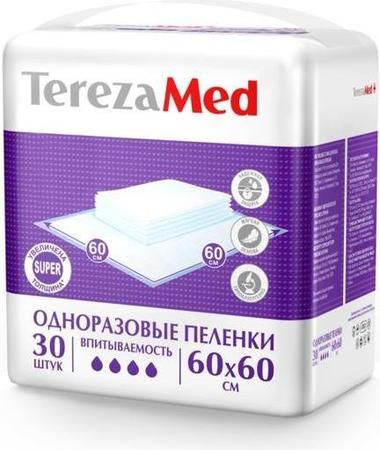 Фото TerezaMed Super, пеленки одноразовые 60 см x 60 см, 30 шт.