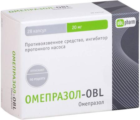 Фото Омепразол-OBL, капсулы 20 мг, 28 шт.