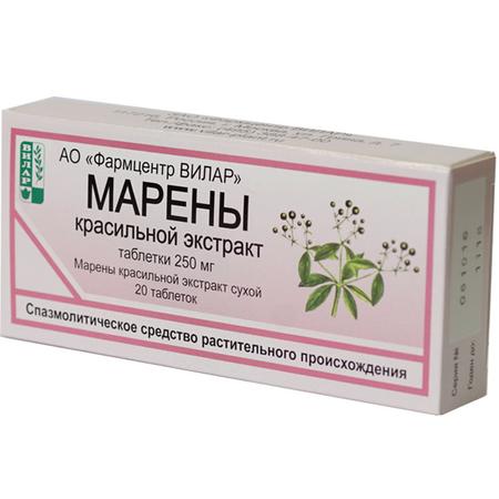 Фото Марены Красильной Экстракт, таблетки 250 мг, 20 шт.