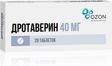 Фото Дротаверин, таблетки 40 мг (Озон), 20 шт.
