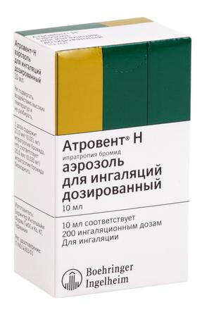 Фото Атровент Н, аэрозоль для ингаляций 20 мкг/доза, 200 доз Фото Атровент Н, аэрозоль для ингаляций 20 мкг/доза, 200 доз