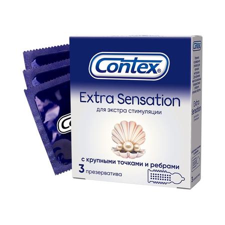 Фото Презервативы Контекс Extra Sensation с крупными точками и ребрами, 3 шт.
