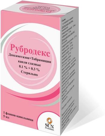 Фото Рубродекс, капли глазные 0.1%+0.3%, 5 мл