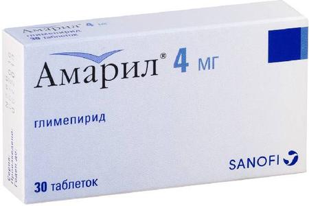 Фото Амарил, таблетки 4 мг, 30 шт.