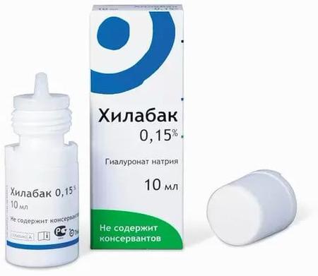 Фото Хилабак, раствор увлажняющий для глаз и линз 0.15%, 10 мл