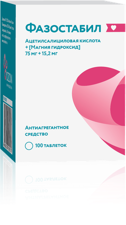 Фото Фазостабил, таблетки покрыт. плен. об. 75 мг+15.2 мг, 100 шт.