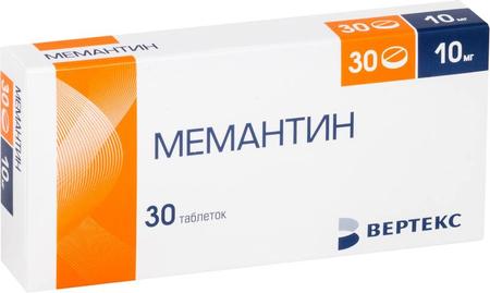 Фото Мемантин-Вертекс, таблетки покрыт. плен. об. 10 мг, 30 шт.
