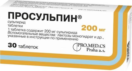 Фото Просульпин, таблетки 200 мг, 30 шт.