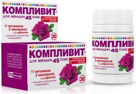 Фото Компливит для женщин 45+, таблетки покрыт. плен. об., 30 шт.