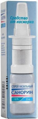 Фото Санорин, спрей назальный 0.1%, 10 мл