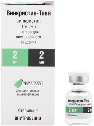 Фото Винкристин-Тева, раствор 1 мг/мл, флакон 2 мл