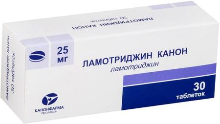 Фото Ламотриджин Канон, таблетки 25 мг, 30 шт.