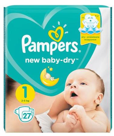 Фото Подгузники для детей Памперс Нью Бэби Драй Newborn (2-5 кг), 27 шт.