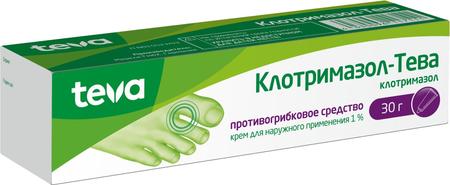 Фото Клотримазол-Тева, крем 1%, 30 г