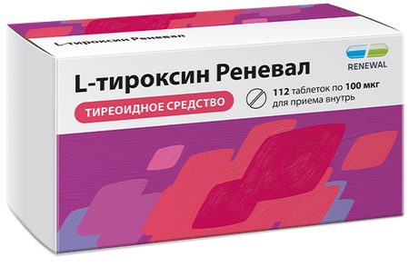 Фото L-Тироксин Реневал табл 100 мкг х112