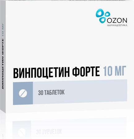Фото Винпоцетин Форте, таблетки 10 мг, 30 шт.