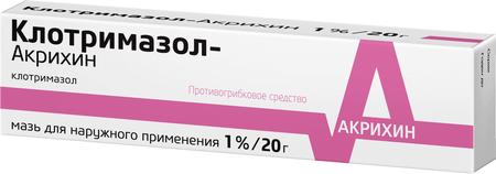 Фото Клотримазол-Акрихин, мазь 1%, 20 г
